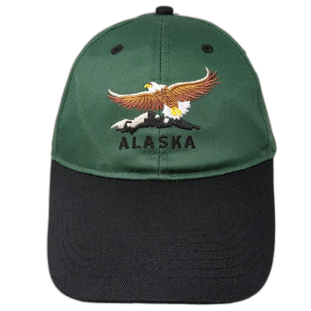 ACE USA Baseball Cap Green One Size Alaska Eagle Embroidered Hat Strapback